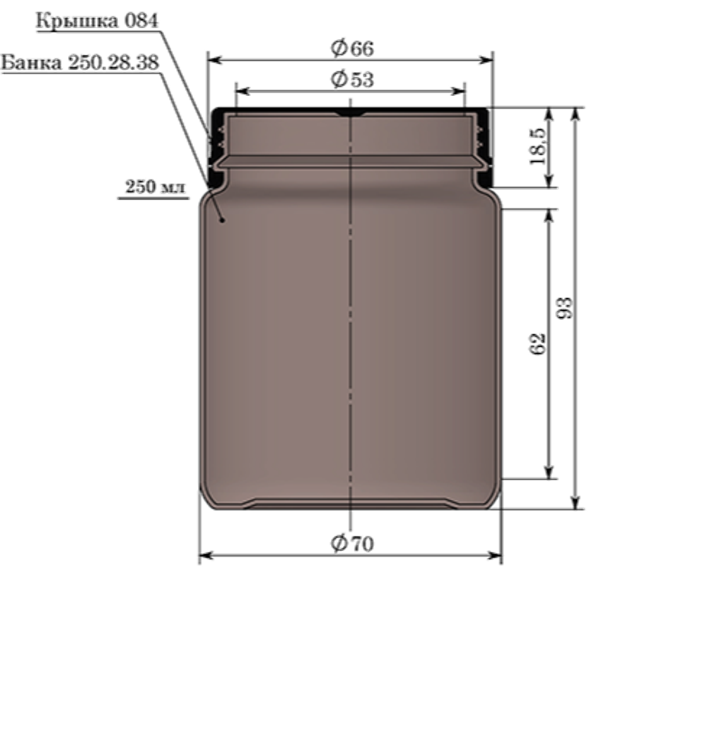 Банка 250 мл 53 мм ПНД