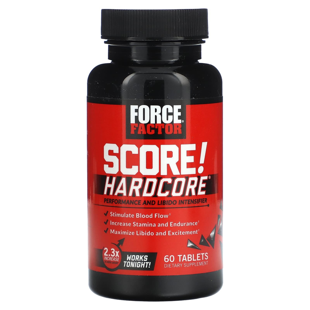 Force Factor, Средство SCORE! Hardcore®, средство для повышения производительности и либидо, 60 таблеток