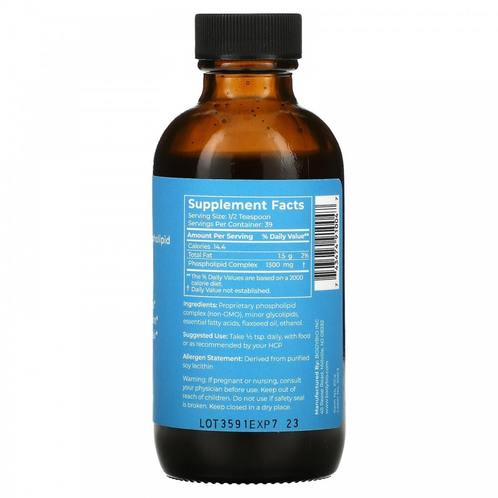 BodyBio Liposomal Phospholipid Complex фосфатидилхолин, липосомальный фосфолипидный комплекс 120 мл (4 жидк. унции)