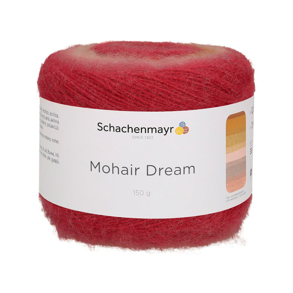 Пряжа "Mohair Dream" 00082 Бежевый/белый/коричневый/красный/розовый