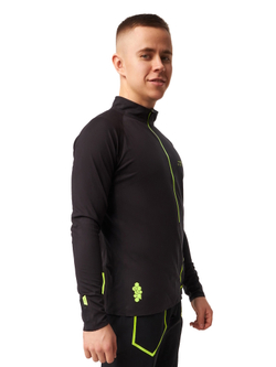 ЛОНГСЛИВ УТЕПЛЕННЫЙ МУЖСКОЙ 3/4 ZIP BRUSH | BLACK YELLOW