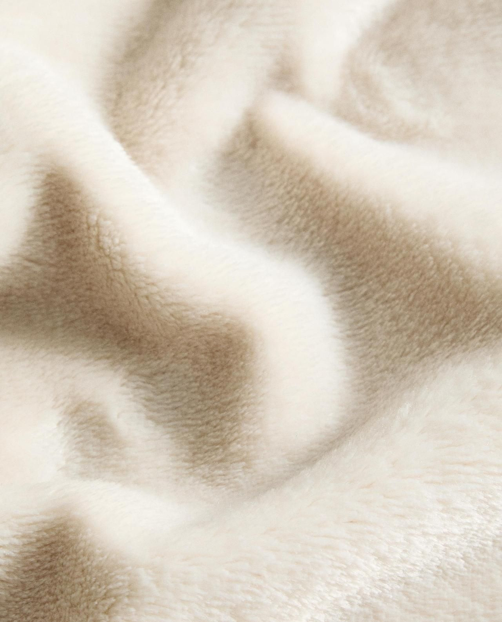 Zara Home - Флисовый плед с бахромой, экрю, 140x190 см