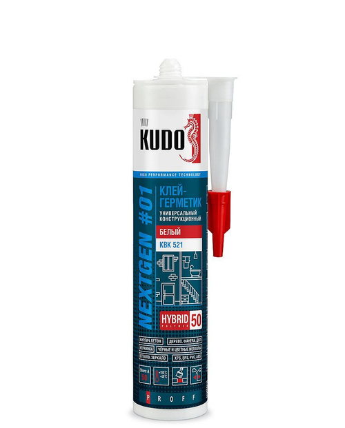 Клей-герметик универсальный на основе гибридных полимеров KUDO белый, 280 мл
