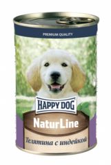Happy Dog Natur Line для щенков телятина с индейкой 410 г
