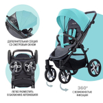 Прогулочная коляска Nuovita Modo Terreno Turchese grigio / Бирюзово-серый