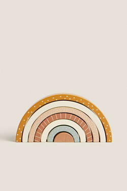 ZARA HOME РАДУЖНАЯ БЛОЧНАЯ ИГРУШКА ДЛЯ ДЕТЕЙ, БЕЖЕВЫЙ