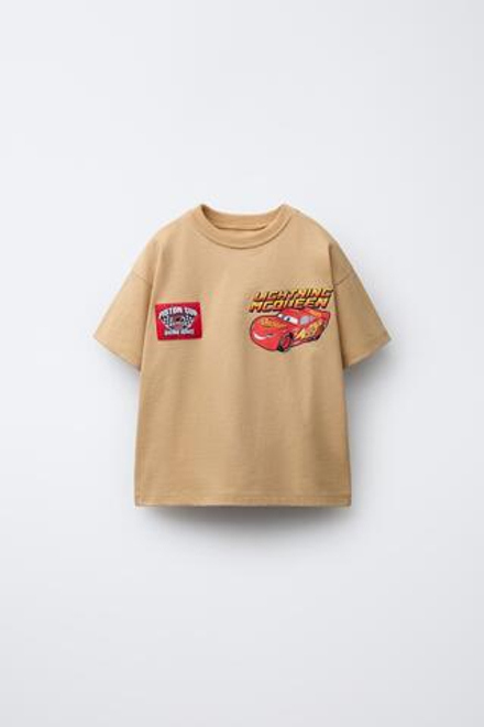 ZARA ФУТБОЛКА CARS RAYO MCQUEEN © DISNEY, СВЕТЛО-КОРИЧНЕВЫЙ