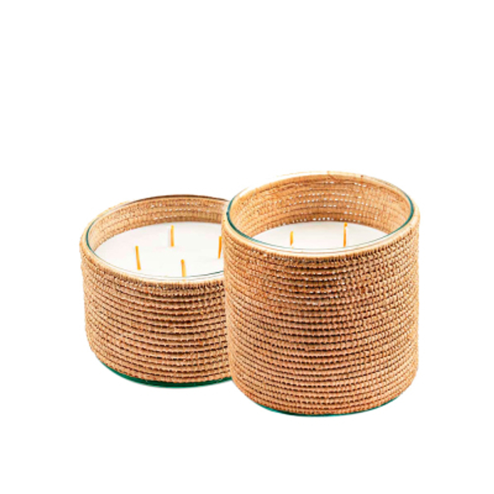 Аромасвеча Nour Bougie Alterna Orange cinnamon рафия бежевая 2400 г