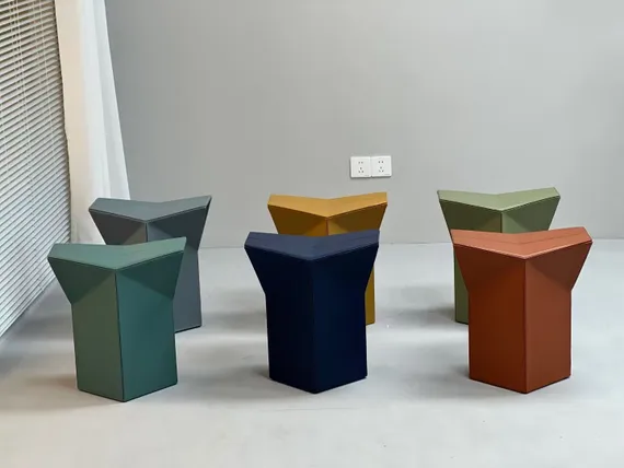 Табурет Atelier серая экокожа