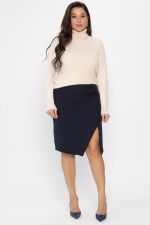 Юбка с разрезом Грейс (темно-синяя) Ю14269-30М LT Collection