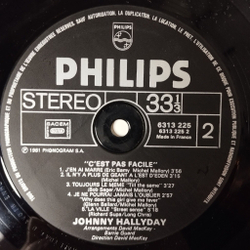 Винтажная виниловая пластинка LP Johnny Hallyday Pas Facile (France 1981)