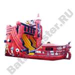 Большой надувной батут-горка "Пиратский корабль"