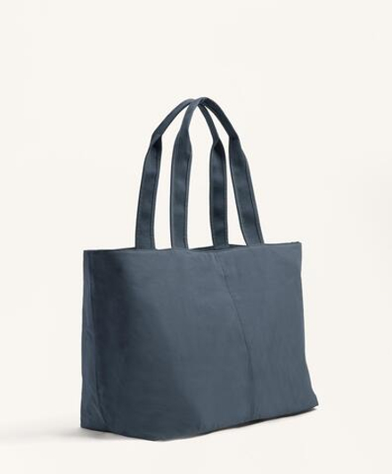 OYSHO Мягкая сумка-шоппер на молнии, темно-синий