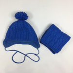 Шапка и шарф вязвные с хлопковым подкладом на 1 год