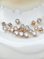 Фианит 6 мм, Белый (оправа золото)