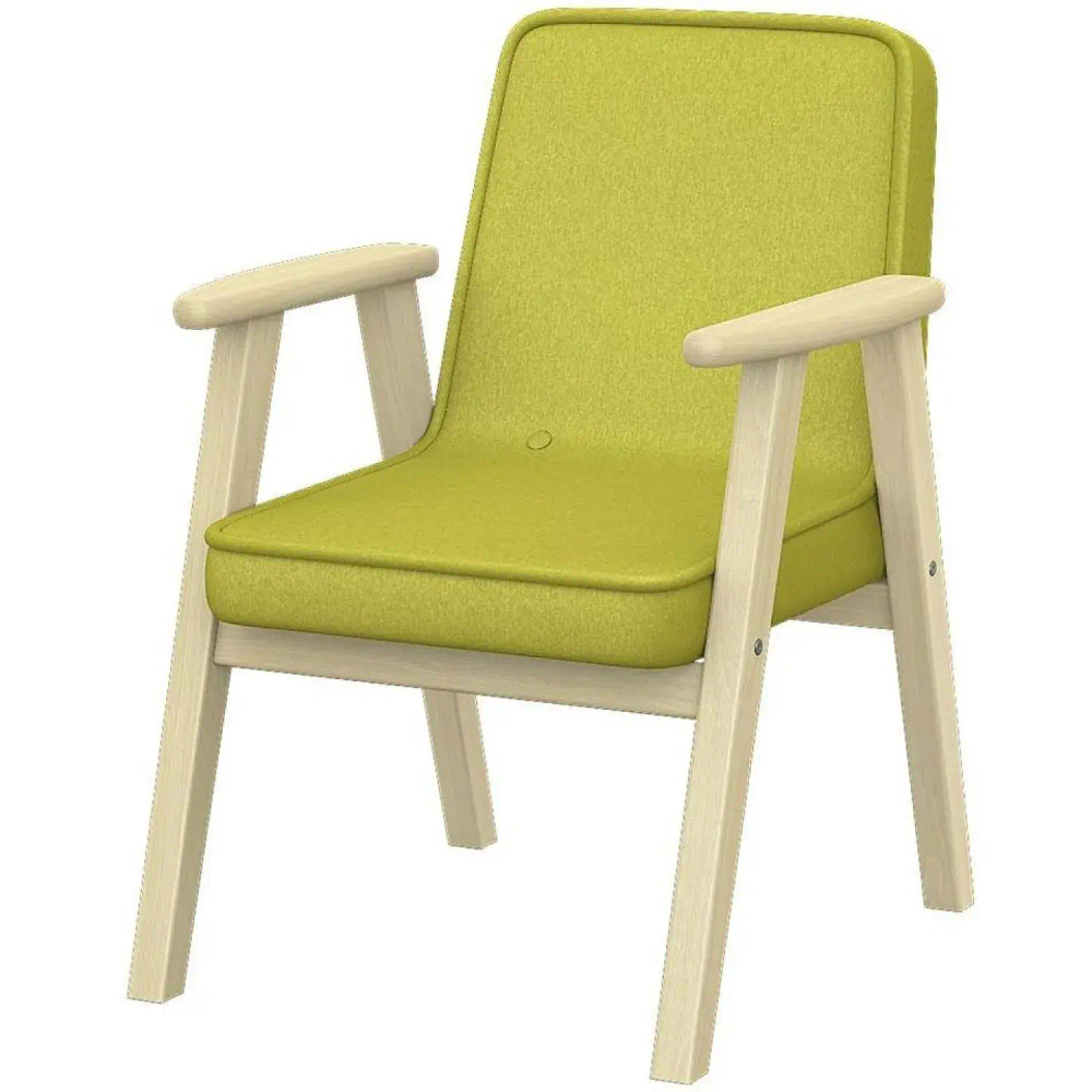 Кресло МЕ_Ретро (7544),ткань лайм, каркас лак