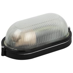 Светильник ЭРА НБП 04-60-001 Акватермо алюминий/стекло IP54 E27 max 60Вт 212х105 овал черный термостойкий | Светильники ЖКХ IP54