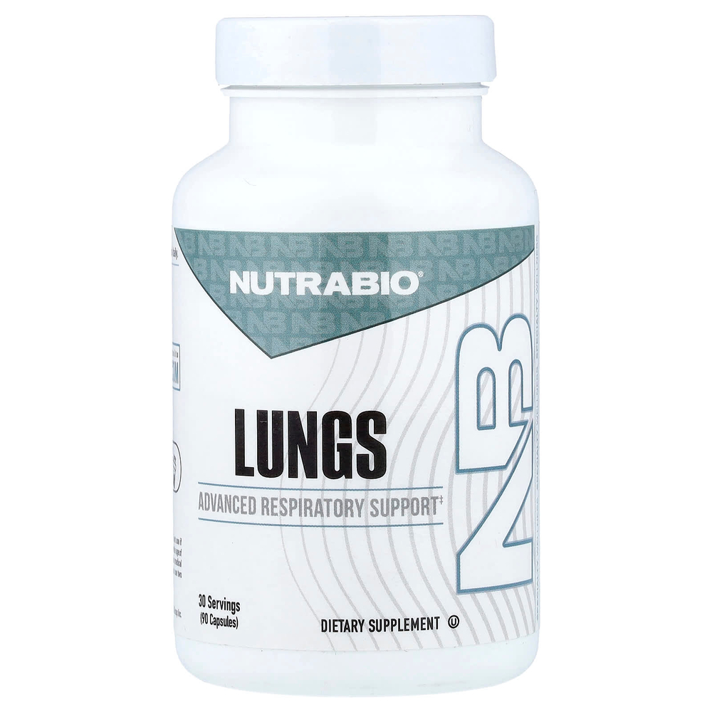 NutraBio, здоровье легких, 90 капсул