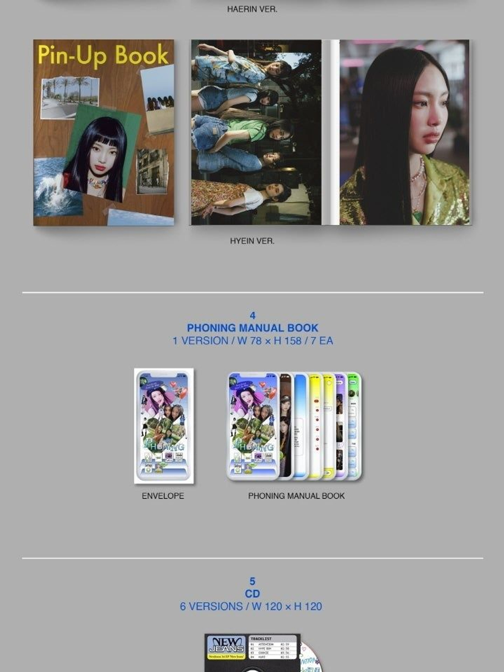 Альбом NEWJEANS - NEW JEANS 1st EP Album BLUEBOOK 6 Version SET