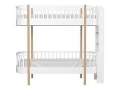 Кровать двухъярусная Classic торцевая лестница (белый)