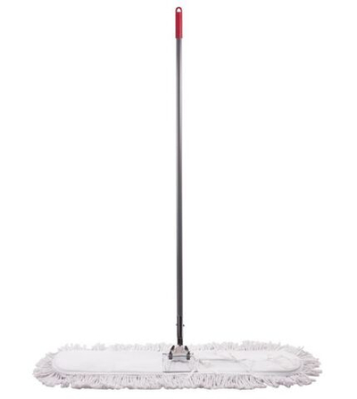 Швабра-рамка 90 см, стальной черенок 125 см, цельный держатель, МОП с завязками, хлопок, LAIMA, 603603