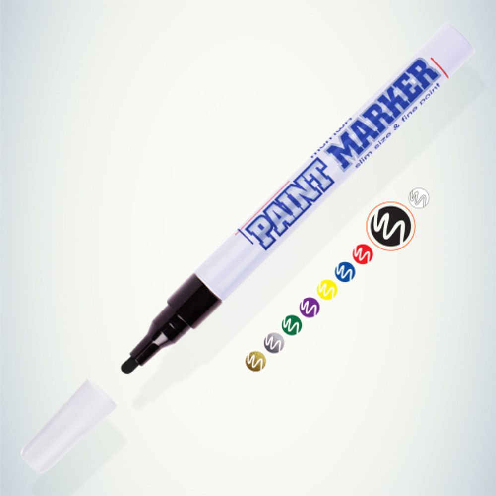 207860 MunHwa Маркер-краска PAINT MARKER SLIM, ЧЕРНАЯ 2мм (SPM-01) | MunHwa
