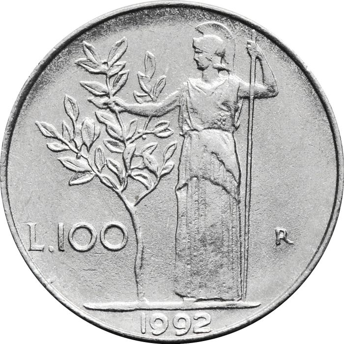 100 лир 1992 Италия