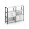 Shelf System Двухсекционный стеллаж трехярусный с ящиками SN.STM-323 Белый/Металл Антрацит 1590*400*