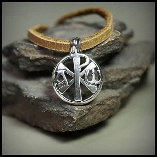 Нательный кулон - подвеска "Хризма" мельхиор