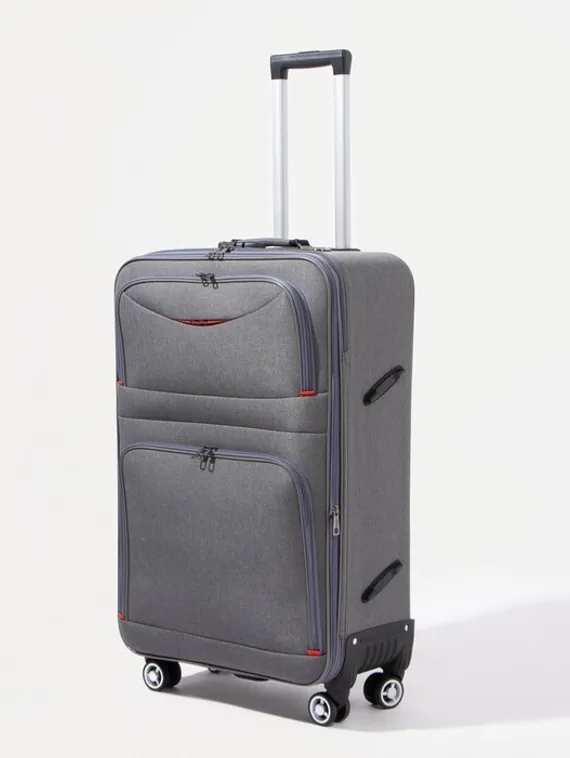 Чемодан большой 28&quot;, отдел на молнии, 2 наружных кармана, кодовый замок, цвет серый