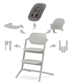 Стульчик для кормления Cybex Lemo 4 в 1 с мягкими чехлами Comfort Inlay Suede Grey/Stone Blue