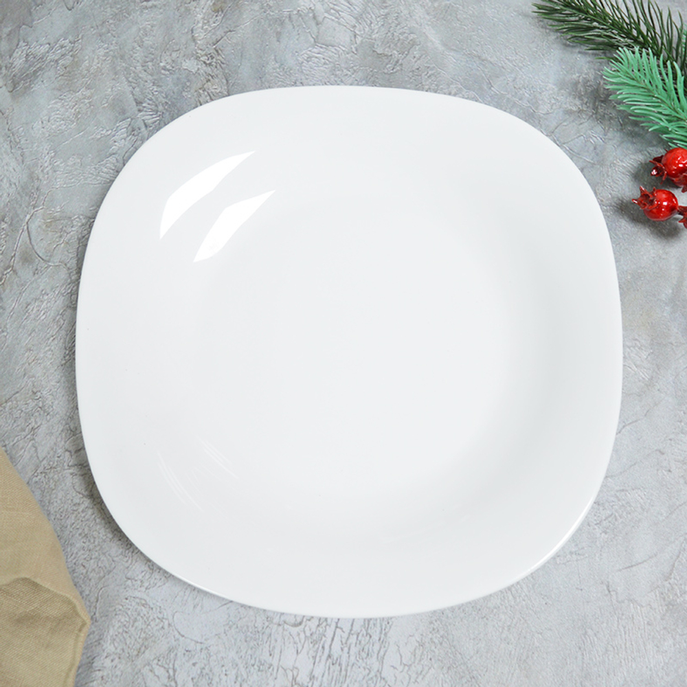 Тарелка мелкая 22,5см Square soft Без деколи (квадрат.) (99258)