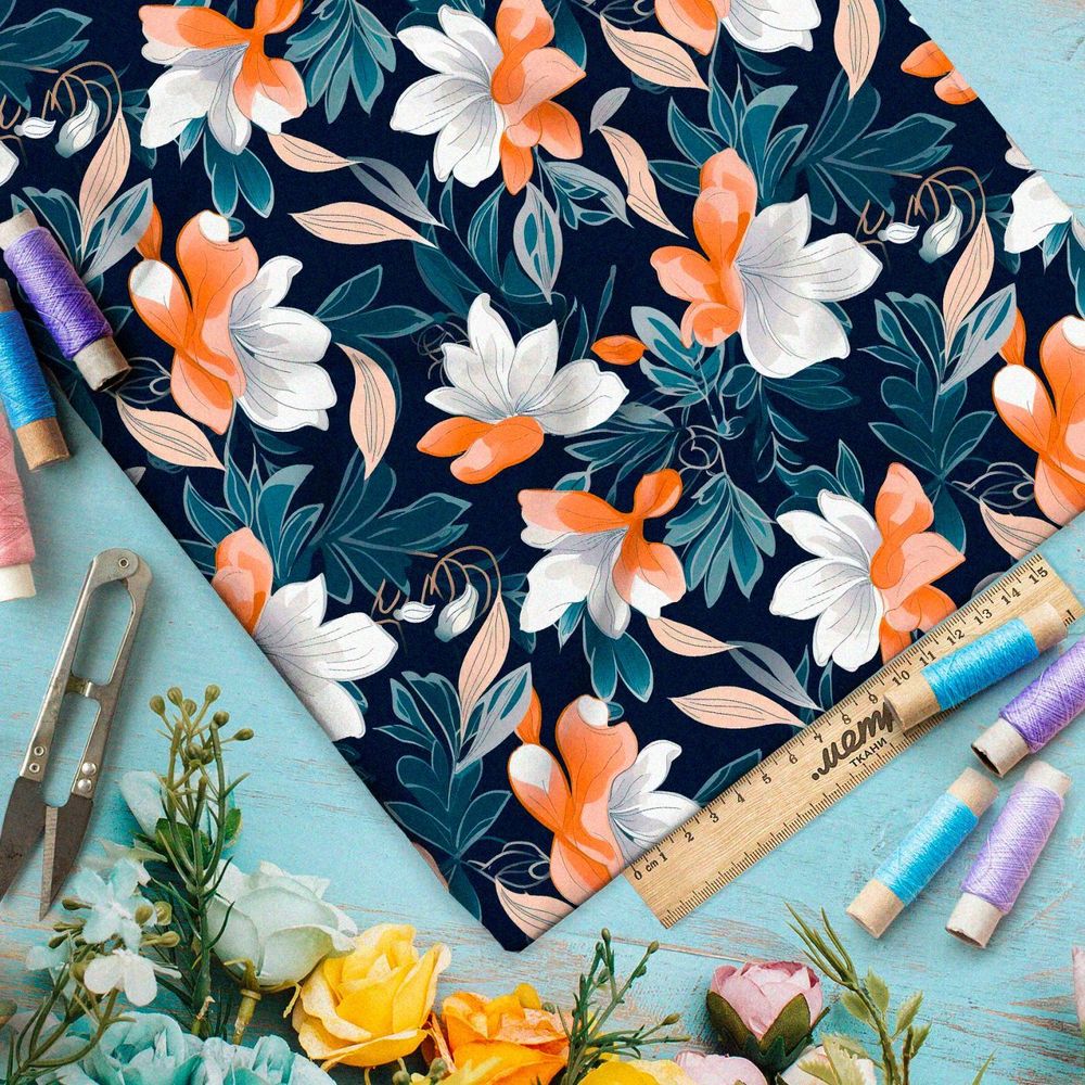 Ткань премиум таффета шепот ночного цветника