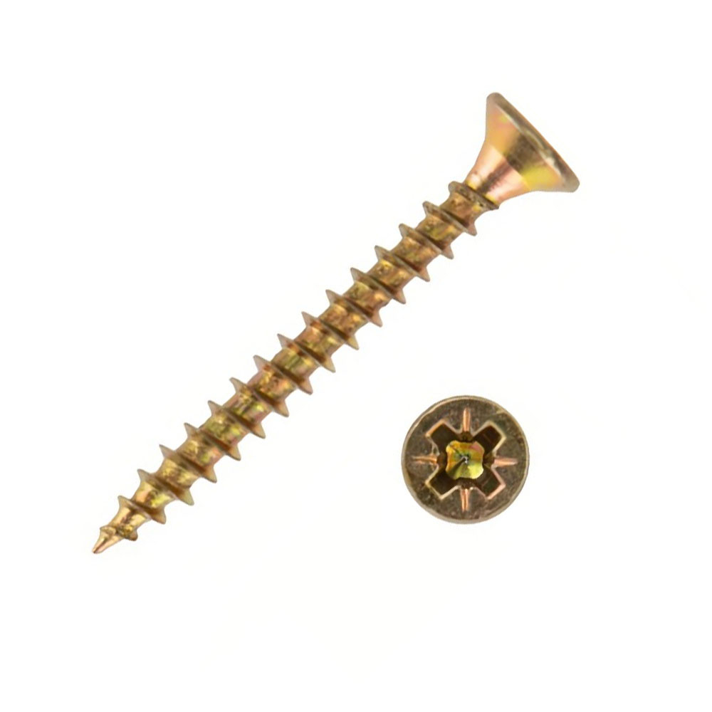 Саморез для крепления ГКЛ к дереву, желтый цинк 3,5х25