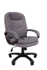 Кресло Chairman Home 668 Россия ткань Т-53 серый (черный пластик)