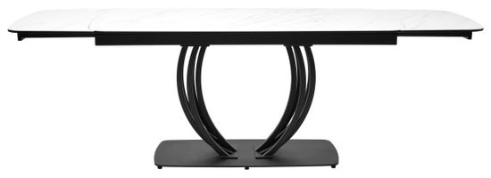 Стол MALTA 160 MARBLES KL-99 Белый мрамор матовый, итальянская керамика/ черный каркас