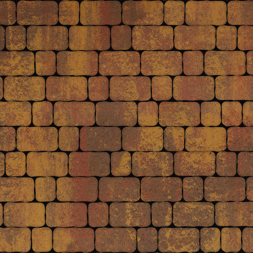 Тротуарная плитка Арена - Листопад гладкий Осень, комплект из 2 видов плит