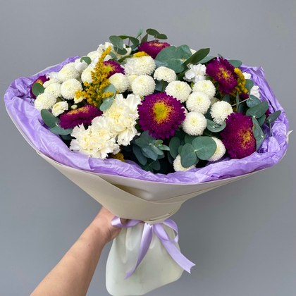 Букет Микс (Хризантемы, Астры, Гвоздики)