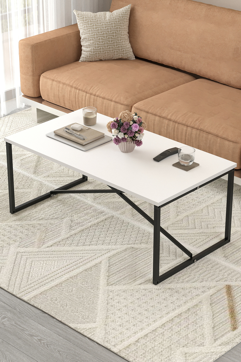 Журнальный столик HERMES 100х55 - белый