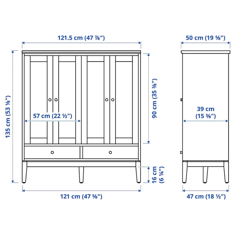 Шкаф - IDANÄS/IDANАS   IKEA/ ИДАНАС ИКЕА, 121x50x135 см, темно-коричневый