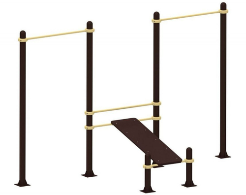 Скамья для пресса с двумя турниками YSK33