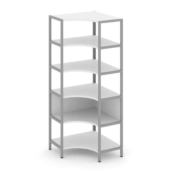 Shelf System Односекционный угловой стеллаж пятиярусный SN.STMU-511 Белый/Металл Серый 810*810*1980