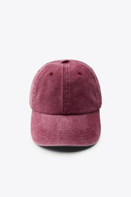 ZARA КЕПКА ИЗ ТВИЛА С ЭФФЕКТОМ ПОТЕРТОСТИ, ТЕМНО-РОЗОВЫЙ