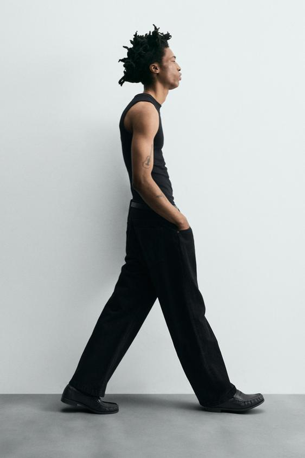 ZARA ДЖИНСЫ BAGGY FIT, ЧЕРНЫЙ