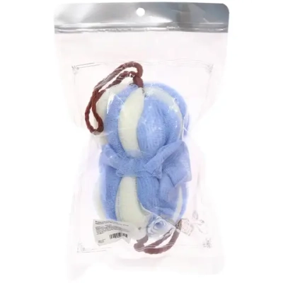 Мочалка нейлоновая «Premium - PANADERA», цвет , белый / голубой, 19*12см (ZIP пакет)