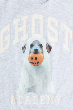 H&M Футболка свободного кроя из хлопка с принтом, серый