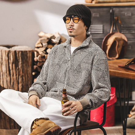 мужской свитшот в американском ретро стиле из новой коллекции весна-осень