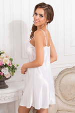 Сорочка с подрезом под грудью и мягкой драпировкой на чашках лифа (Размер: L) (Цвет: белый)