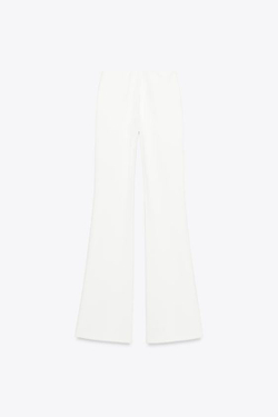 ZARA БРЮКИ FLARE ИЗ КРЕПА, БЕЛЫЙ