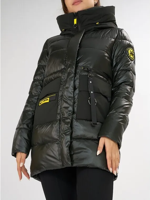 Куртка зимняя болотного цвета, размер 42